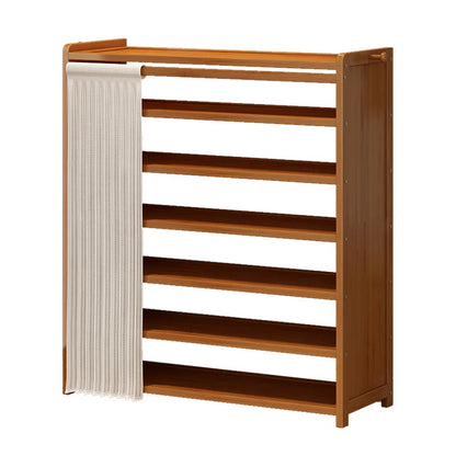 Bamboo shoe cabinet entrance door household large capacity dustproof multi-layer shoe rack rental room shoe storage rack
