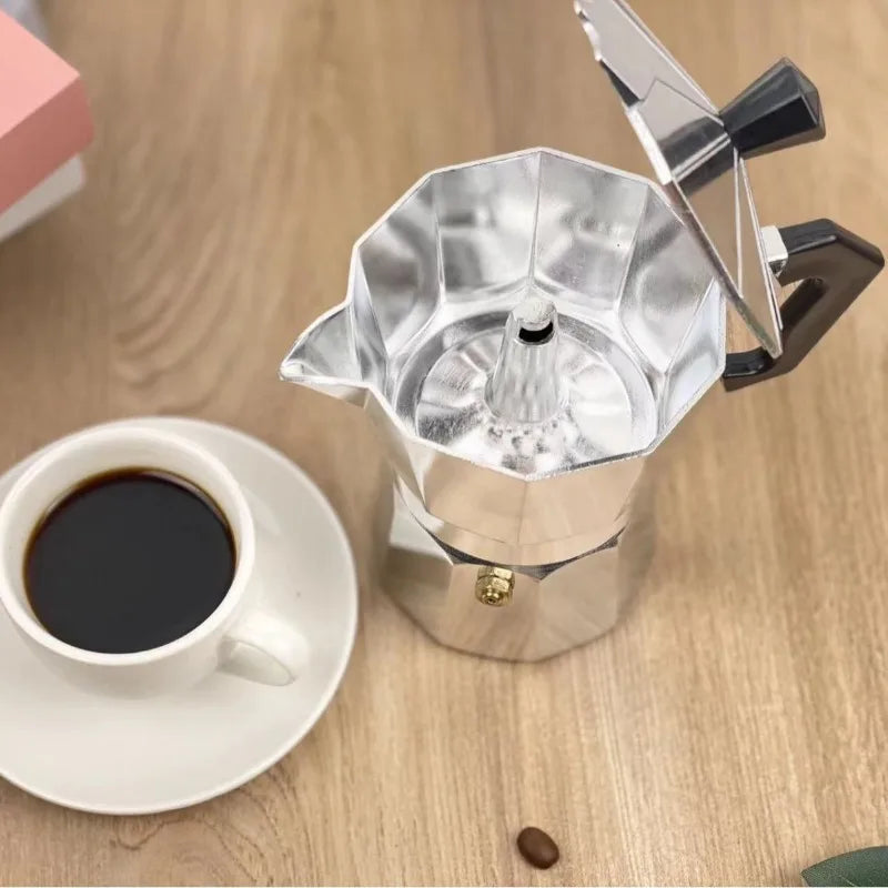 New 50ml-600ml Moka Pot Aluminum Household Electric Burner Stove Top Espresso Percolator Coffee Maker Coffee Extraction Pot