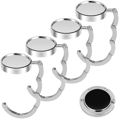 4-60Pcs Tables Handbag Hooks Portable Table Bag Holder Folding Purse Hangers Key Holder Non-Slip Fashion Travel Storage Hanger