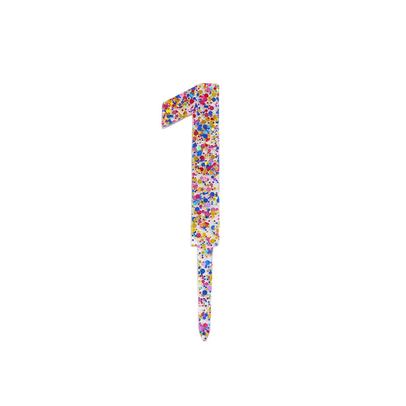 Sparkling 0-9 Number Happy Birthday Cake Topper Gold Acrylic Wedding Cake Topper Kids Birthday Party Cake decoration Baby shower