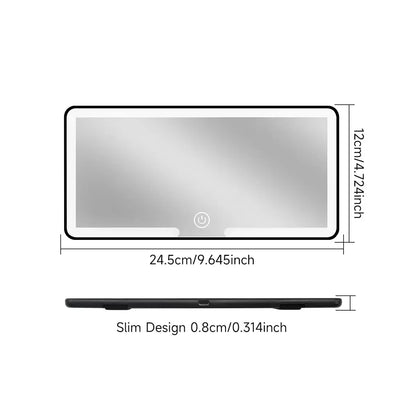 Car Interior Mirrors Sun Visor Plate LED HD Makeup Mirror for Girls Women Rechargeable Fill Light Universal Thin Vanity Mirror