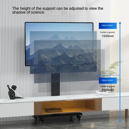 Floor TV Stand with Power Outlet, Universal TV Stand for 26-65 inch TVs up to 110 lbs, Height Adjustable TV Stand with Swivel