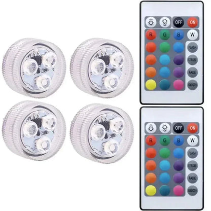 Submersible LED Light with Remote Pool Lights for Party Event Waterproof Tea Lamp for Vase Fishtank Wedding Halloween Christmas