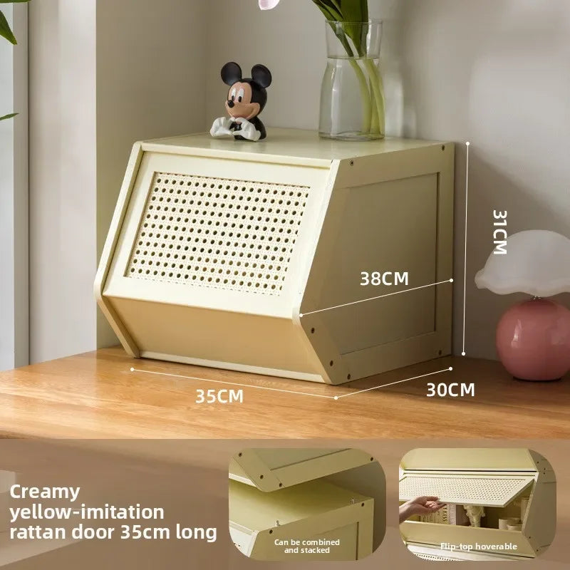 Bucket cabinet, storage cabinet, bedroom, living room, bookshelf, toys, snacks, storage and sorting cabinet can be stacked
