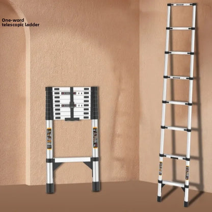Stainless steel telescopic ladder thickened straight ladder folding herringbone ladder portable household ladder