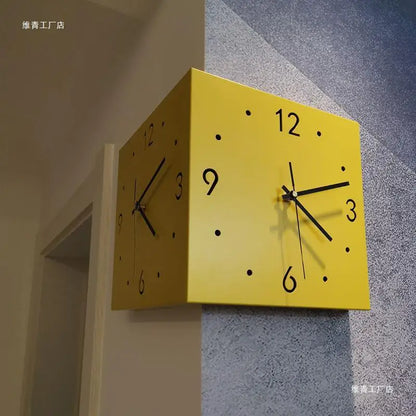 2026Simple and creative corner double-sided wall clock, double-sided clock, living room, silent corner clock, universal