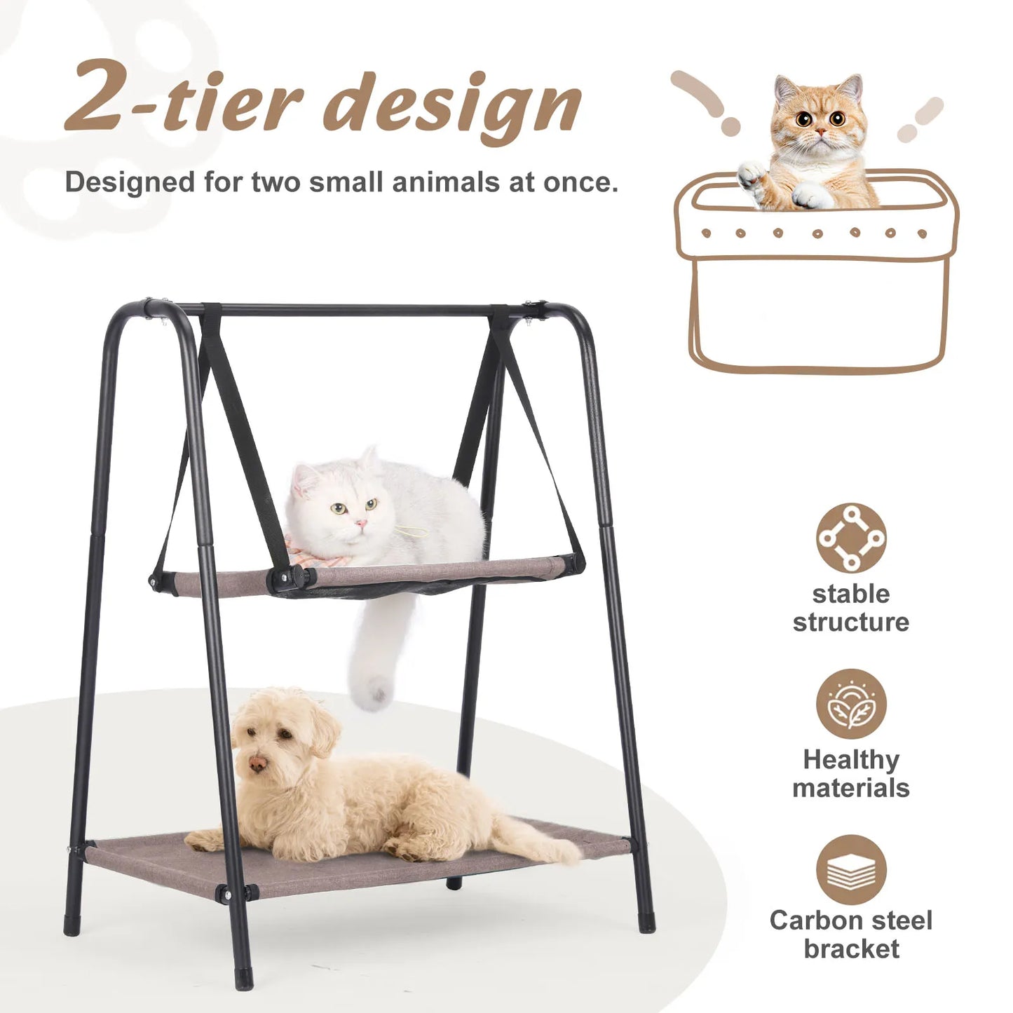 Cat Hammock Window Bed Kitten Sunny Seat Hanging Mount Beds Cat Sofa Wall Pet Hanging Winter Dual-Layer Hammock Cat Climbing