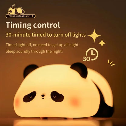 Rechargeable Sensor Touch Night Lights Cute Panda Silicone Lamp LED Dimming Lamp Bedside Decor Kids Night Light Birthday Gift