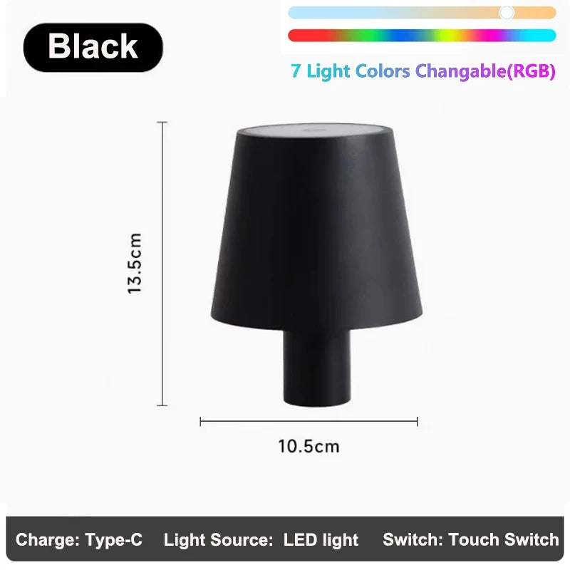 Wine Bottle LED Wireless Table Lamp 2000mAh 7 Colors Dimmable RGB USB Rechargeable Dining Table Lights Beverage Lamp Top touch