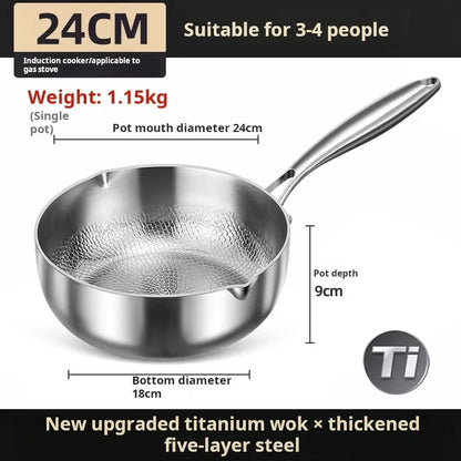 2025 New Pure Titanium Shizong Small Milk Pot Non-stick Coating Baby Complementary Food Pot Induction Cooker Special Soup Pot