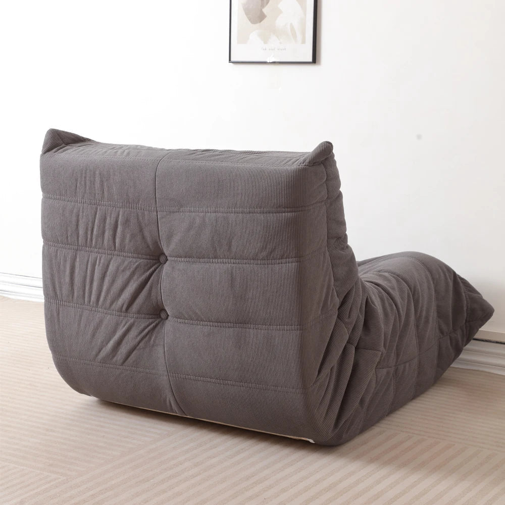 Lazy Sofa, Caterpillar Sofa | Classic Grey Sponge-Filled, Living Room Ready, No Electricity Needed
