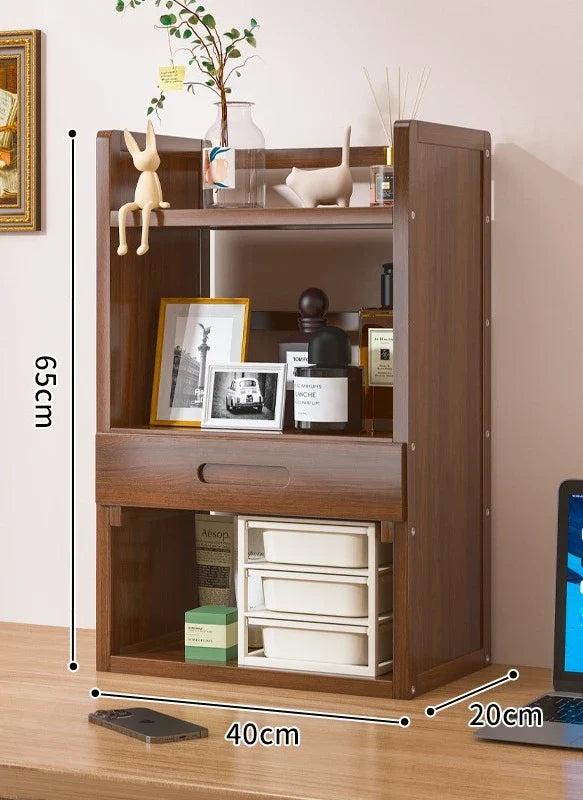 Household Goods Simple Desktop Bookshelf Dormitory Multi-layer Storage Rack Home Student DeskSolid Wood With Extraction Rack