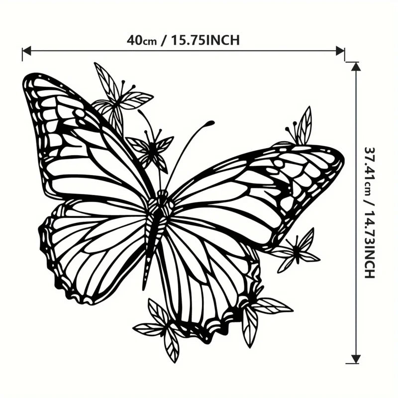 Butterfly Metal Wall Art Sculpture - Art Deco Style 1pc, Animal-Inspired Living Wall Decor,  Housewarming Gift