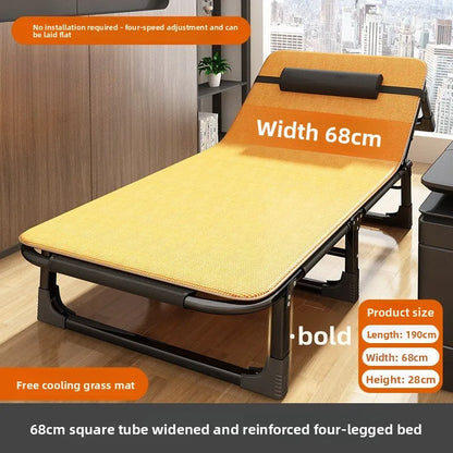 Folding bed office single metal household siesta folding recliner multi-functional camp bed adult siesta artifact