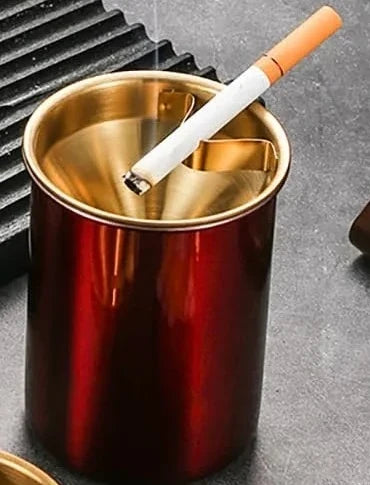 Windproof Stainless Steel Ashtray with Lid, Smokeless Cigar Ashtray for Indoor Outdoor Patio Use, 1PC Home Smoking Accessory