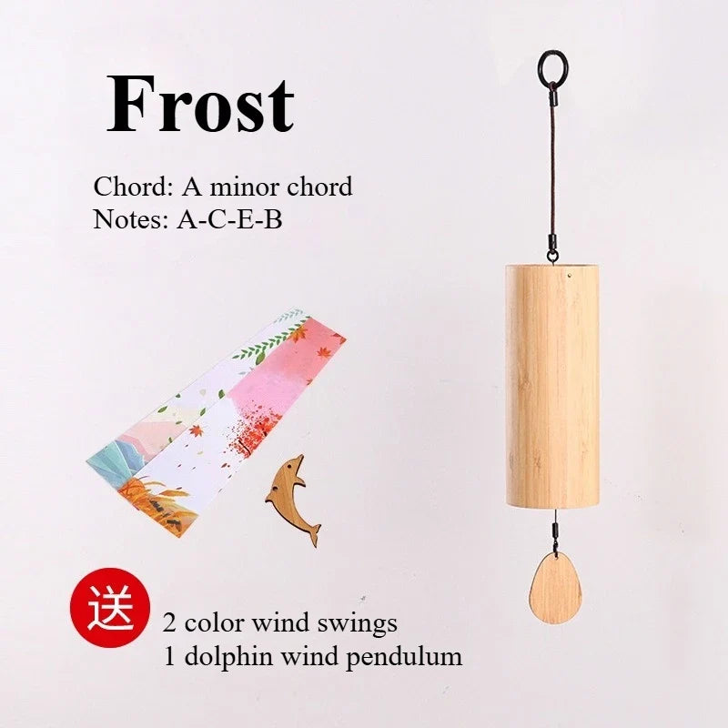 Tuomi Chord Wind Chime Japanese Hand Cranked Wind Chime Retro Bamboo Meditation Sound Healing Bamboo Wind Chime
