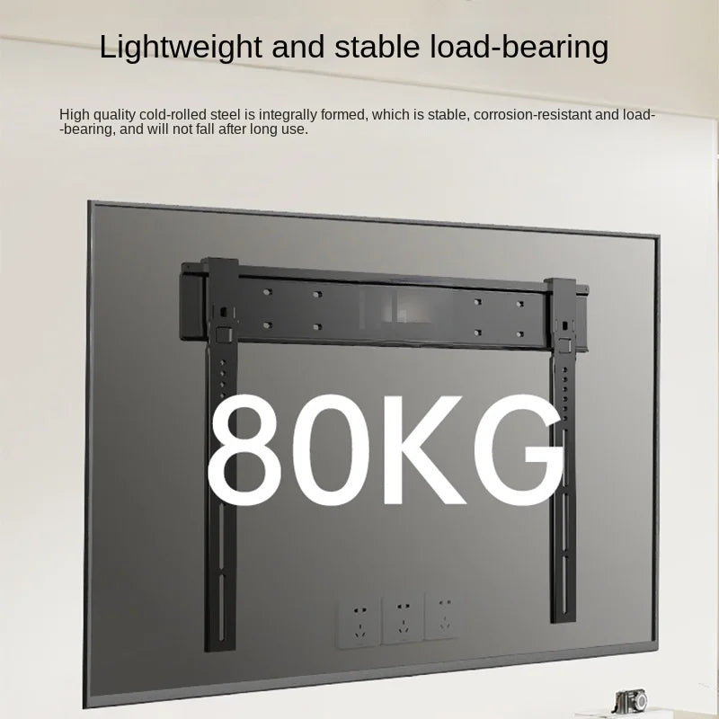 Ultra thin Universal TV Wall Mount - 1cm Gap Design for 32-90" Flat/Curved Screens max 80kg Magnetic Lock VESA 100x100-800x400mm
