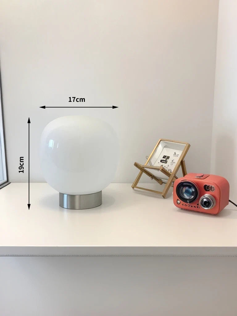  Macaron Glass Table Lamp for Hotel Bedroom Bedside Living Room Trichromatic Dimming Decoration Modern Minimalist Desk Lights