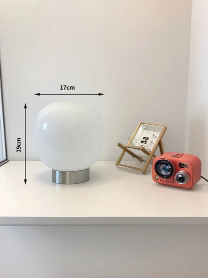  Macaron Glass Table Lamp for Hotel Bedroom Bedside Living Room Trichromatic Dimming Decoration Modern Minimalist Desk Lights