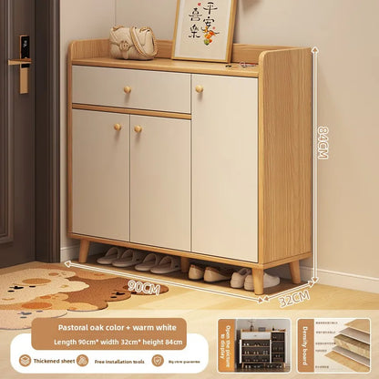 Shoe cabinet, indoor new entry locker at the entrance of the home, integrated storage shoe rack against the wall