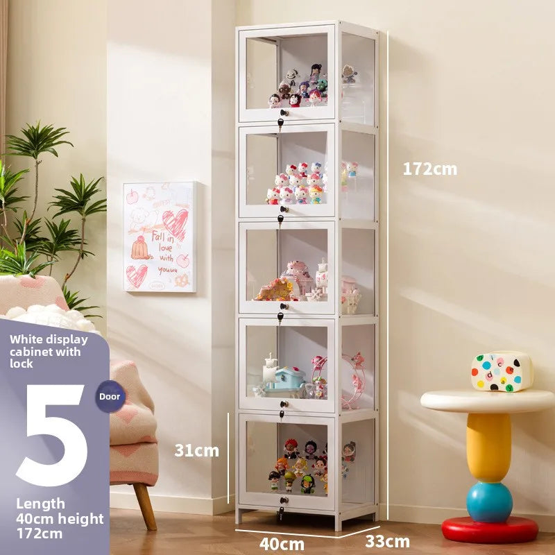 Figure cabinet with lock transparent Lego display cabinet household blind box ornament two-dimensional pain cabinet