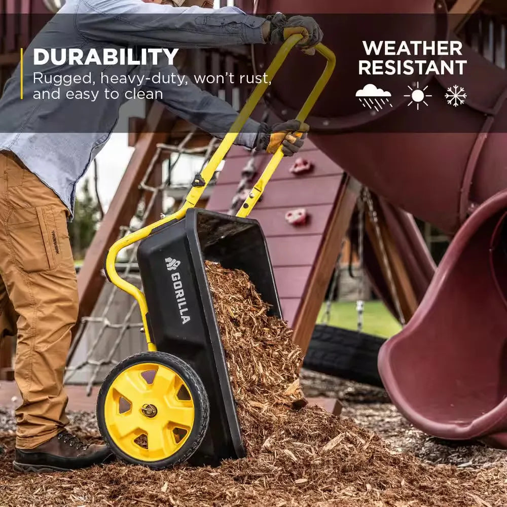 4 Cu. Ft. Poly Utility Garden Cart, 300 Lbs. Capacity, 12 In. No-Flat Tires, Ext