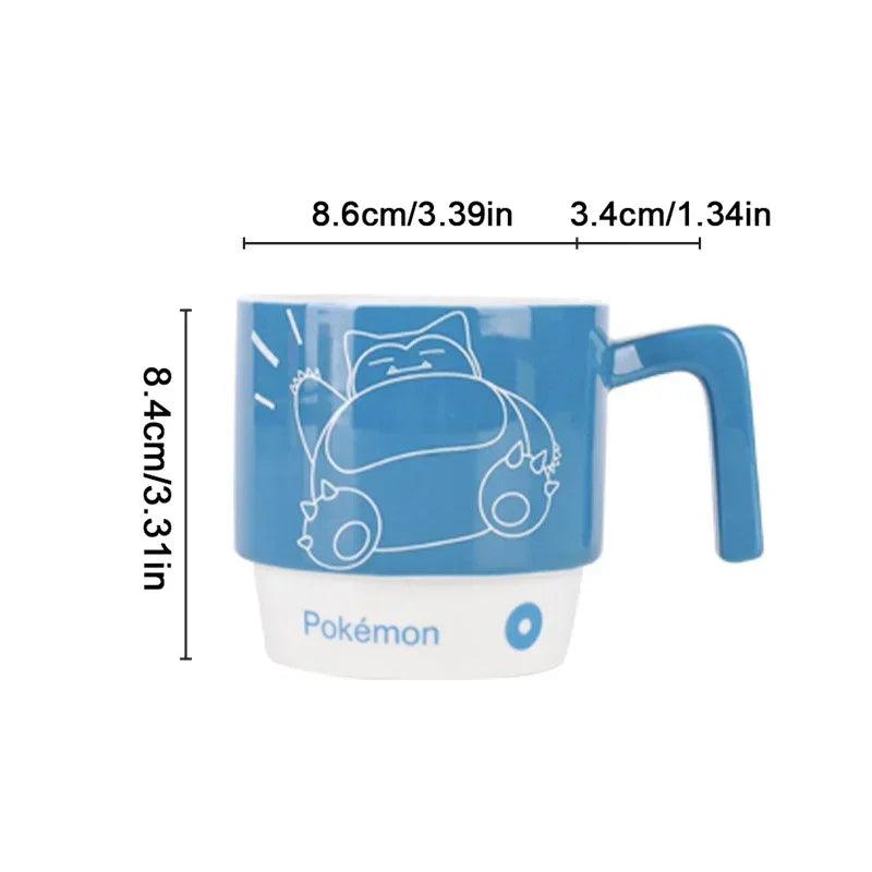 SHUNXIANG Pokémon Licensed Ceramic Mugs Snorlax Stackable Kawaii Anime Boy Girl Breakfast Milk Juice Cup Home Coffee Cup Gifts