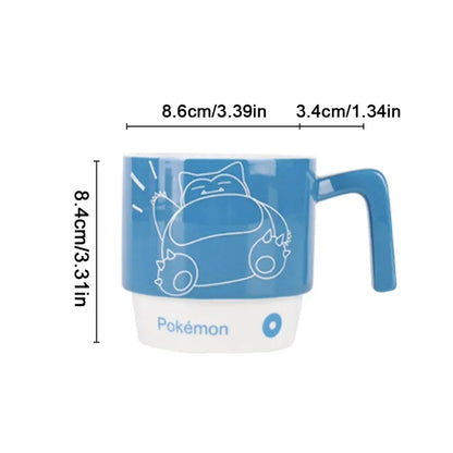 SHUNXIANG Pokémon Licensed Ceramic Mugs Snorlax Stackable Kawaii Anime Boy Girl Breakfast Milk Juice Cup Home Coffee Cup Gifts