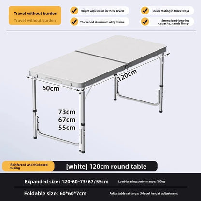 Folding table stall folding outdoor portable lifting work table camping picnic night market folding table and chairs