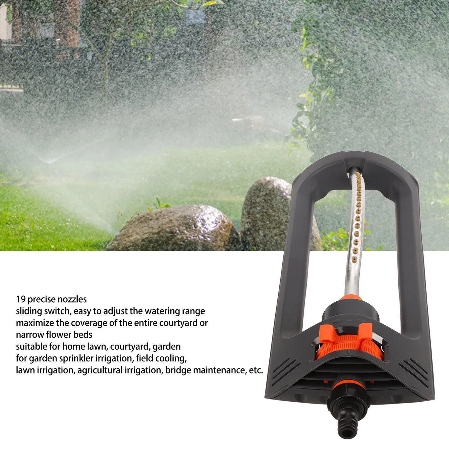 Automatic Oscillating Lawn Sprinkler 19 Hole 4 Modes Watering Device for Home Garden Agricultural Irrigation