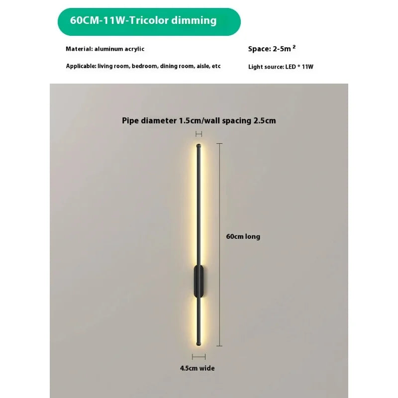 Gold Black Indoor Wall Lamp Modern LED Wall Light USB rechargeable with dimmable Tricolor No punching required Wall Lamps