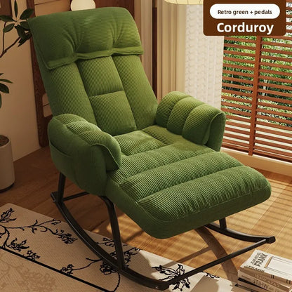 Lazy rocking chair Home retro balcony Leisure folding reclining chair Sofa chair Bedroom Single person can sit and lie down