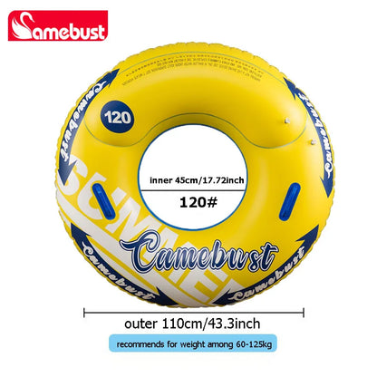Camebust Double Valves Swim Ring Inflatable Float Tube Water Play Toys  for adult kids Blue and Yellow Color 43in
