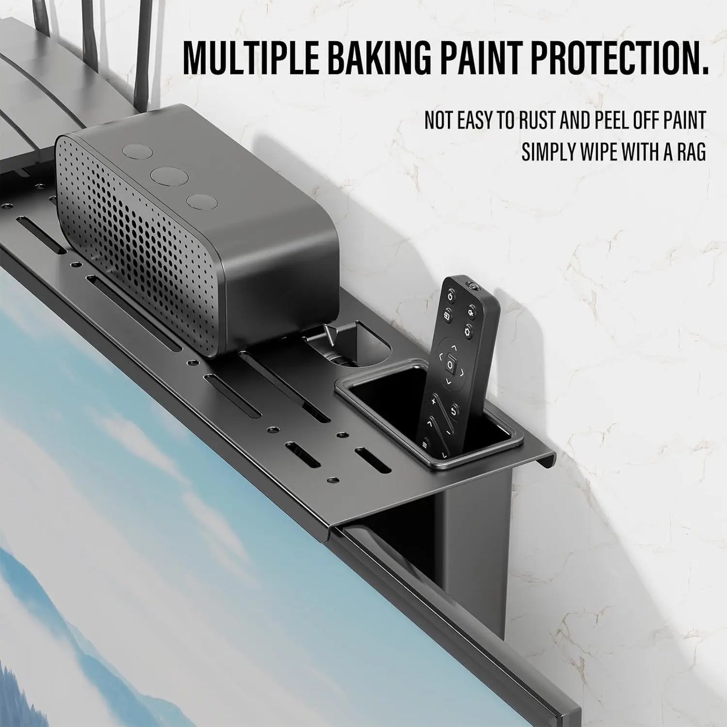 Foldable Computer Monitor Rack TV Set-Top Box Holder Shelf Monitor Screen Bracket Router Remote Stand Storage TV Top Rack Shelf