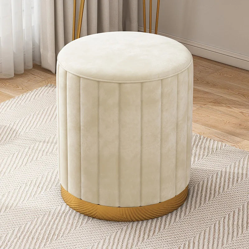 Makeup stool light luxury round stool chair bedroom Internet celebrity storage bench sofa stool dresser stool makeup chair small