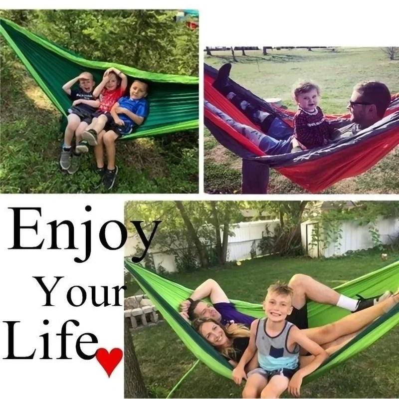 Portable Hanging Bed Outdoor Single Person Camping Hammock Nylon Color Matching Hammock Hammock High Strength Parachute Fabric