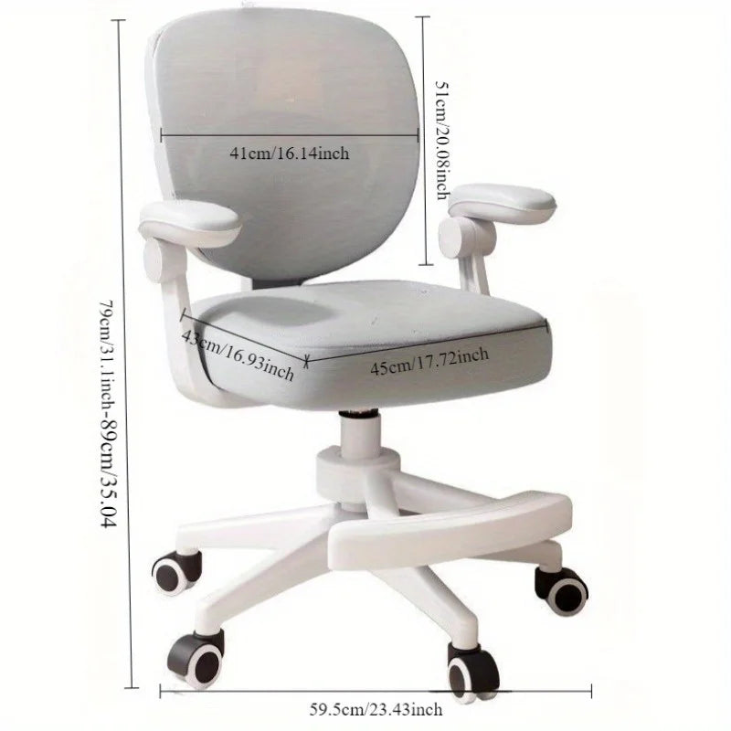 Ergonomic Comfortable Swivel Chair Office Chair Home Student Backrest Chair Liftable Chair Armrests Adjustable for Home