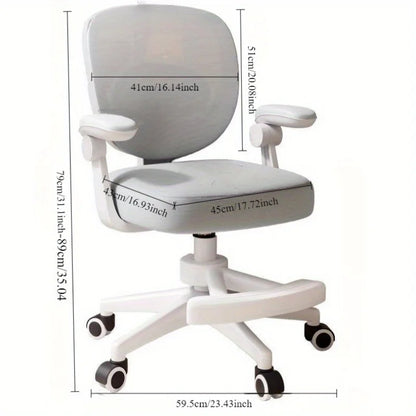 Ergonomic Comfortable Swivel Chair Office Chair Home Student Backrest Chair Liftable Chair Armrests Adjustable for Home