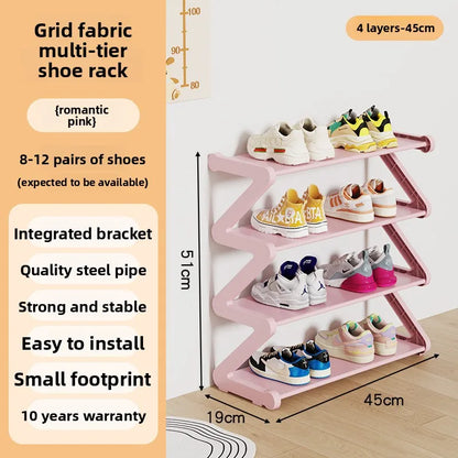 Simple shoe rack Multifunctional storage rack Multi-layer Z-shaped shoe rack Household dormitory shoe rack