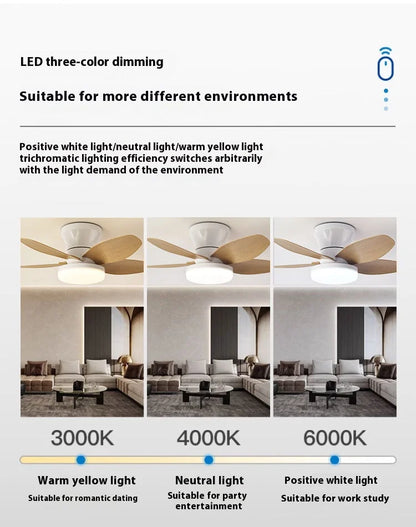 25 inch Ceiling Fans with Lights and Remote,Flush Mount Ceiling Fan,Reversible Quiet DC Motor Low Profile Ceiling Fans For Livin