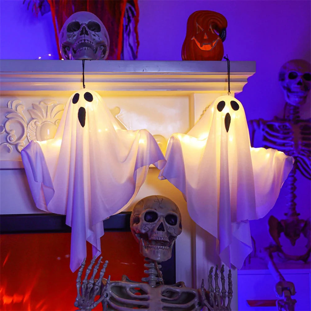 1/3PCS Spooky Ghost Halloween Decoration Waterproof Halloween LED Fabric Hanging Ghost Light for Lawn Garden Home Party Decor