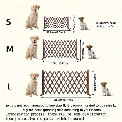 Retractable Wooden Pet Gate for Dogs Cats - Easy Install Indoor Safety Barrier for Home, Bedroom, Doorway & Stairs
