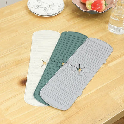 Silicone Drainage Pad Water Ripples Kitchen Bathroom Drainage Pad Wash Basin Sink Splash Proof Draining Pad Countertop Protector