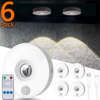 Motion Sensor LED Under Cabinet Lamp Dimmable Rechargeable Night Light Stairs Closet Room Aisle Tube Bar Detector Bulb