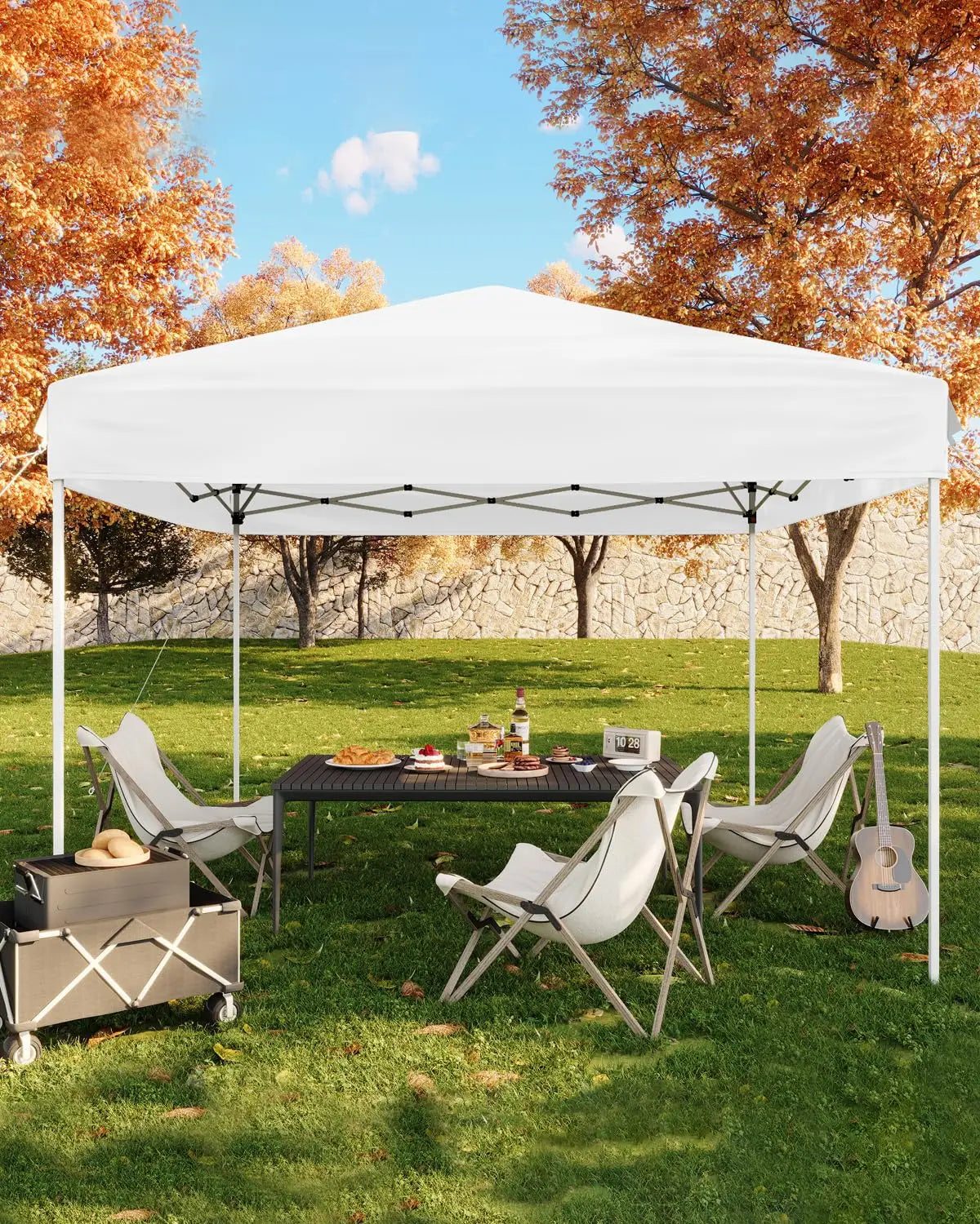 10x10ft Pop Up Canopy Tent, Outdoor Instant Shelter UV Protection Waterproof Sun Shade With Sandbags Carry Bag For Patio Party