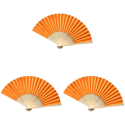 Hand Fan Bamboo Paper Fan Pocket Folding Fan Solid Color Guest Fans DIY Guest Gift for Wedding Birthday Summer Party