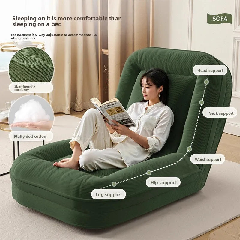 Lazy sofa reclining and sleeping large living room folding single tatami back recliner
