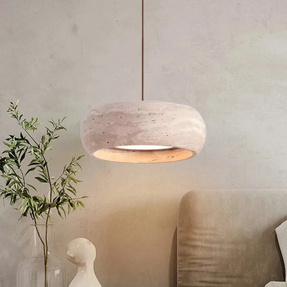 Nordic Minimalist Bedroom Bedside Pendant Light Wabi Sabi Yellow Travertine Chandelier Restaurant Bar Dining Room Fixture