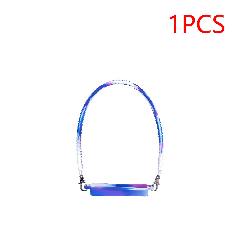 Soft Silicone Water Bottle Handle Silicone Portable Thermo Bottle Sling Carrier Holder With Strap for  Stanley Cup Accessories