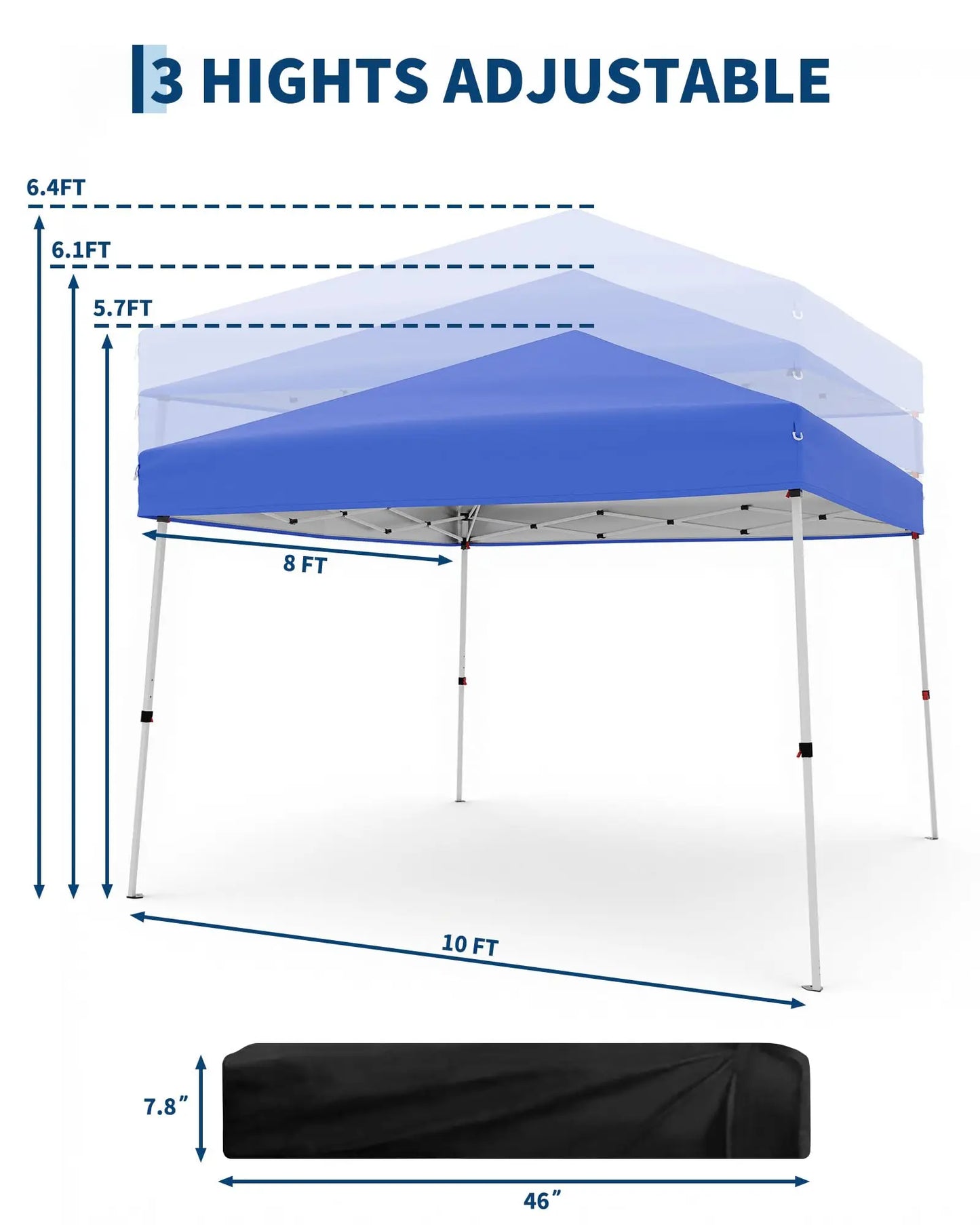 10x10 FT Pop Up Canopy Tent, Slant Leg Instant Outdoor Shelter UV Protection Waterproof With Carry Bag For Patio Garden Beach